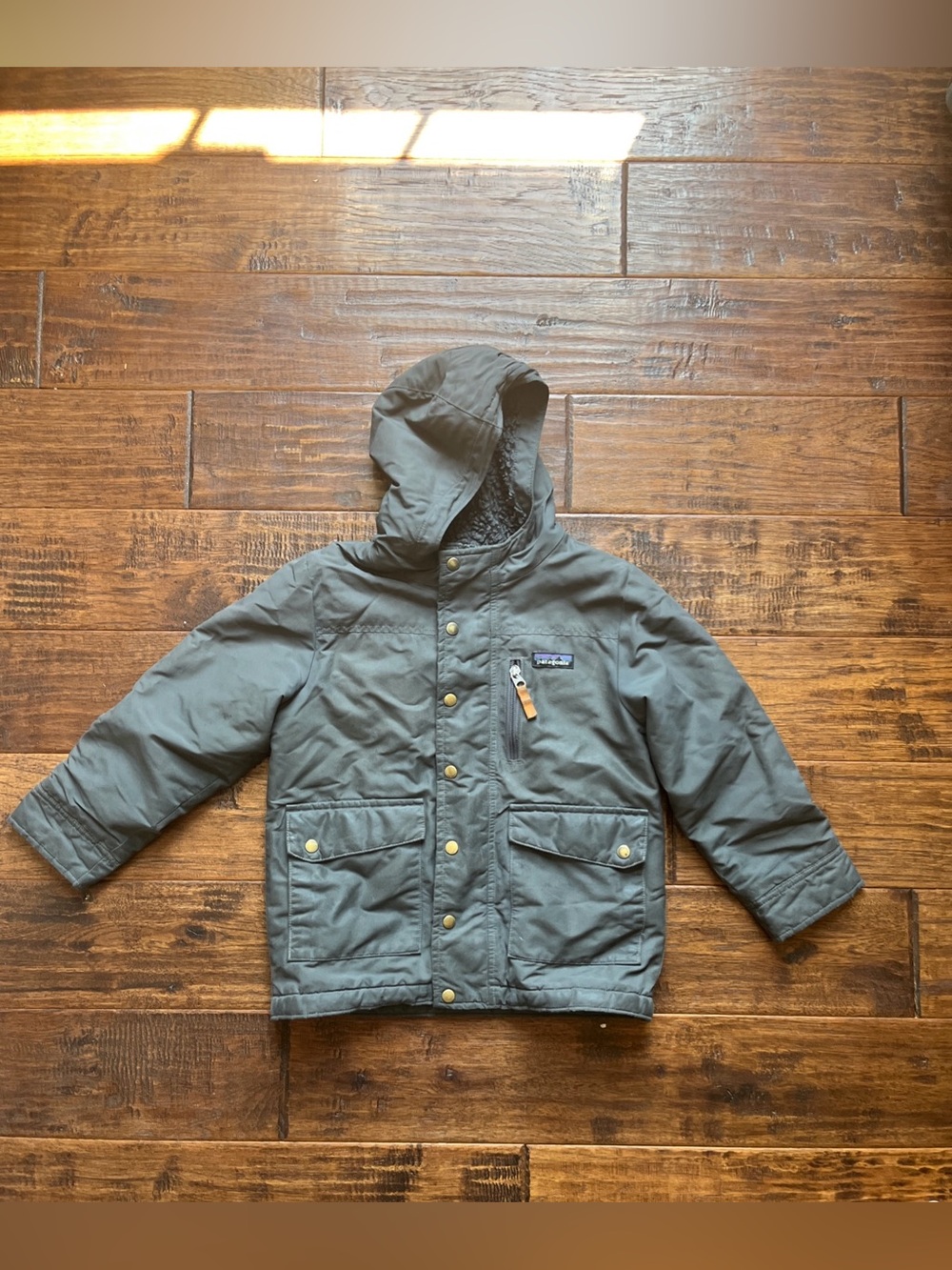 Patagonia Kids Infurno Sherpa Lined Military Green Winter Jacket Size XS 5-6